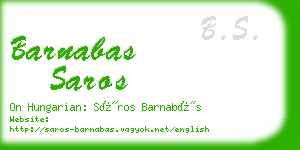 barnabas saros business card